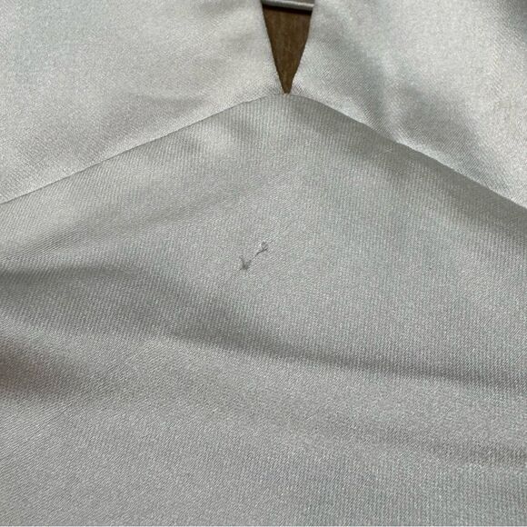 Sachin & Babi‎ Bride White Satin Midi Dress Size 8 Plunge Neckline Side Cutout - Picture 13 of 16